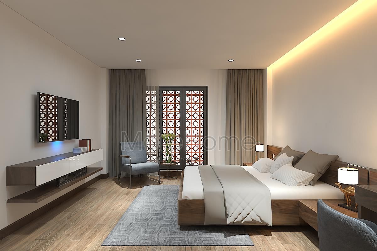 Thiết kế nội thất phòng ngủ nhà ống An Dương Tây Hồ 